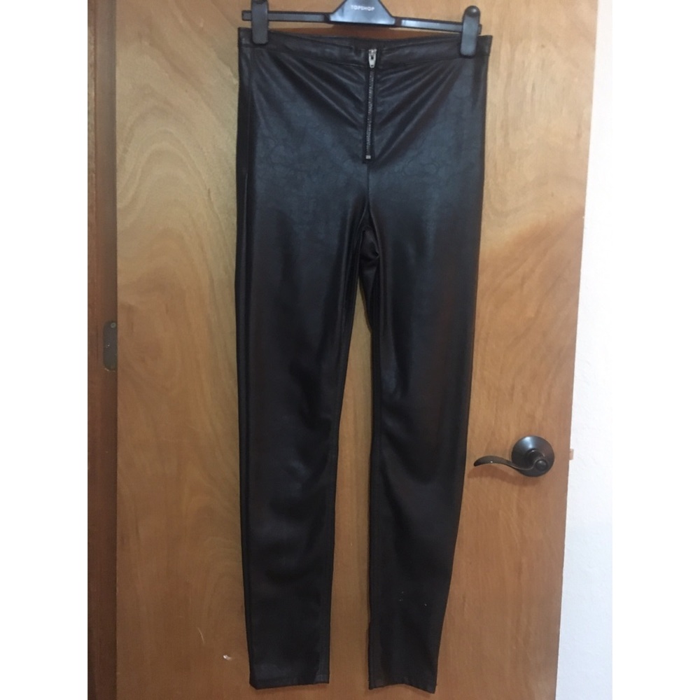 H&M Front Zip Pleather Pants